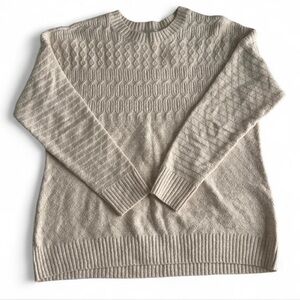 Christopher & Banks Cream Crew Neck Sweater